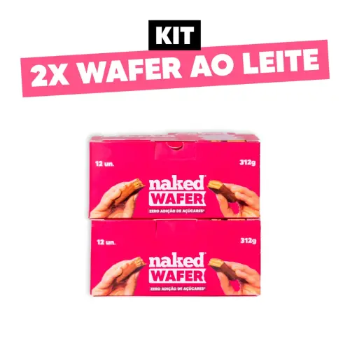 2X Naked Wafer ao Leite Leite em Pó (Kit)