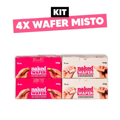 4X Naked Wafer Misto Leite em pó (Kit)