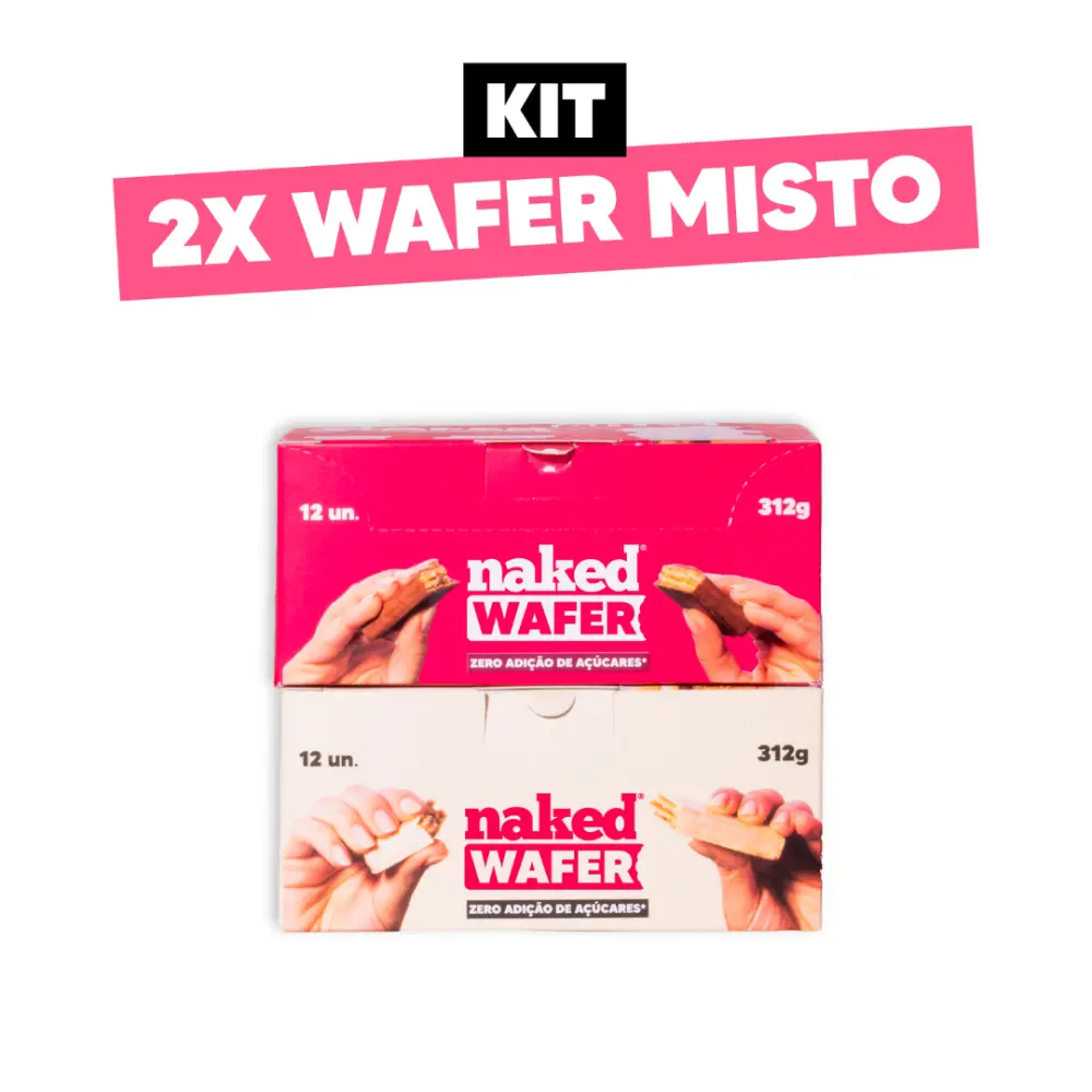 2X Naked Wafer Misto Leite em Pó (Kit)