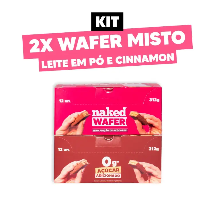 2X Wafer Ao Leite Misto (Cinnamon + Leite...
